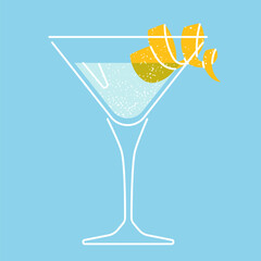 Cocktail glass drink vector illustration