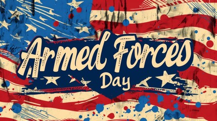 Armed forces day - holiday in United States of America. Abstract grunge flag. Template for holiday banner, invitation, flyer, etc.