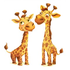 Fototapeta premium Giraffes cartoon Casual Chic