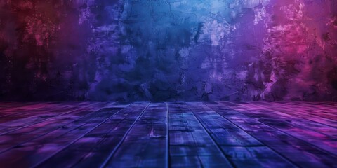 floor empty dark studio background blue and purple noise effect