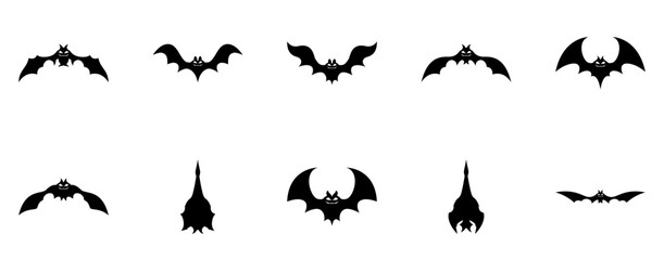 Mega Set Of Vector Bat Icons Silhouette Vector Logo Design Containing Night,Animal,Vampire,Halloween,Bat Infographic Simple Vector Illustration Logo