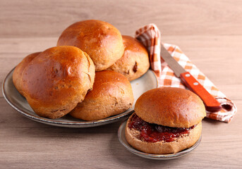 Homemade fresh chocolate buns