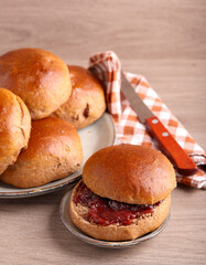 Homemade fresh chocolate buns