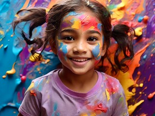 child with painted face