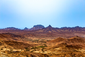 Mountain range near town of Mindelo, Island Sao Vicente, Cape Verde, Cabo Verde, Africa.