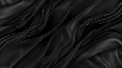 Fototapeta premium Elegant black silk fabric texture for luxurious background design