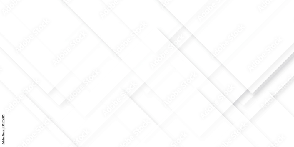 Poster modern abstract white background design with layers of textured white transparent material in triang