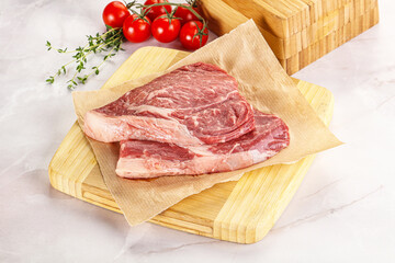 Uncooked raw beef steak for grill