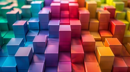 Colorful Geometric Rainbow Cube Wallpaper