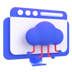 Web Optimization 3D icon concept. 3d illustration of cloud computing