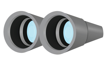 Grey telescope isolated. vector illustration