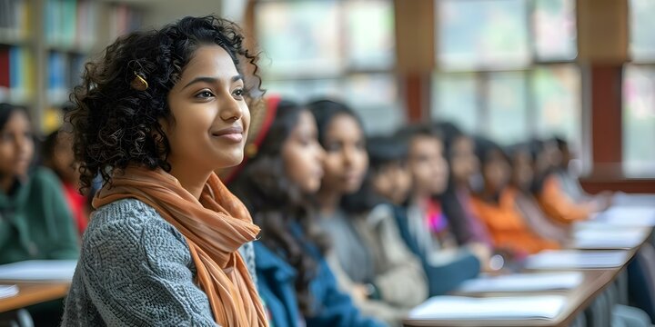 Indian Teacher Leading a Diverse Adult Classroom Lesson. Concept Education, Diversity, Classroom Management, Adult Learning, Cultural Sensitivity