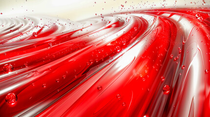 Abstract red fluid dynamics with drops