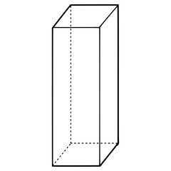 rectangular prism illustration hand drawn outline vector