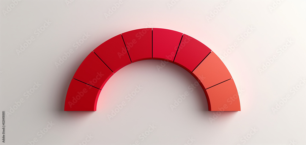 Aufkleber colorful segmented arc chart in gradient tones of red and orange, representing data visualization, o