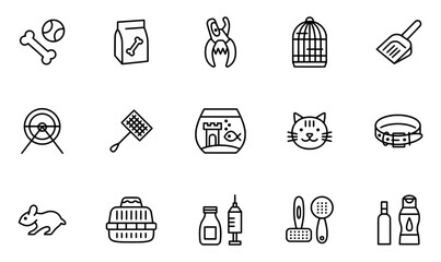 A Collection Of Pet Shop Isolated Silhouette Solid Icons With Pet,Cat,Shop,Dog,Animal Infographic Simple Vector Illustration Logo