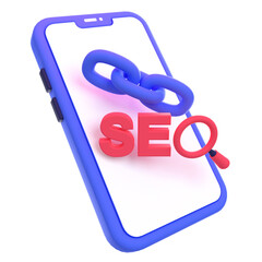 Web Optimization 3D icon concept. 3d illustration of SEO linking