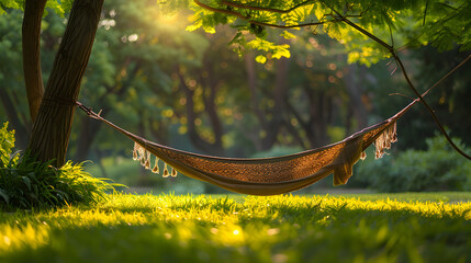 A hammock hanging from a tree - Powered by Adobe