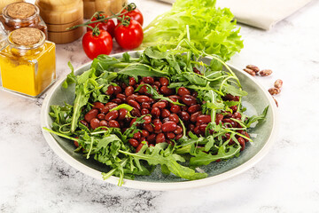 Red canned beans with arugula