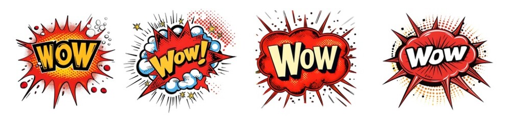 Vintage pop art retro Comic speech bubble with WOW! text expression