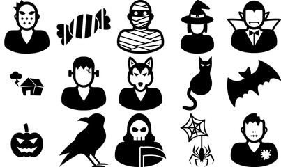 Mega Set Of Vector Halloween Solid Icons Icons Web Header Banner Design Containing Halloween,Animal,Fancy,Party,Ghost Vector Icon Set Linear Pictogram Pack