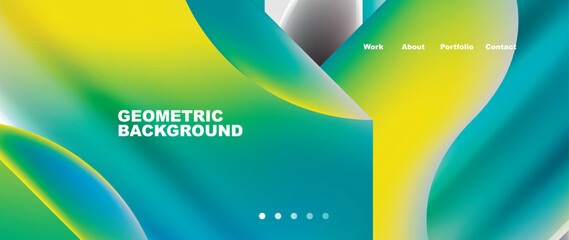 Obraz premium Abstract geometric shapes web design page. Vector Illustration For Wallpaper, Banner, Background, Card, Book Illustration, landing page