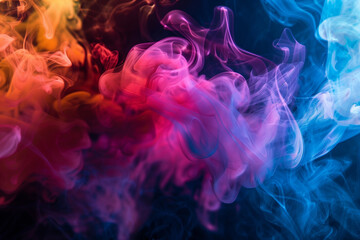 Fototapeta na wymiar illustration of abstract colorful waves on black background