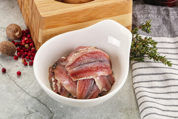 Anchvy canned fish fillet preserve