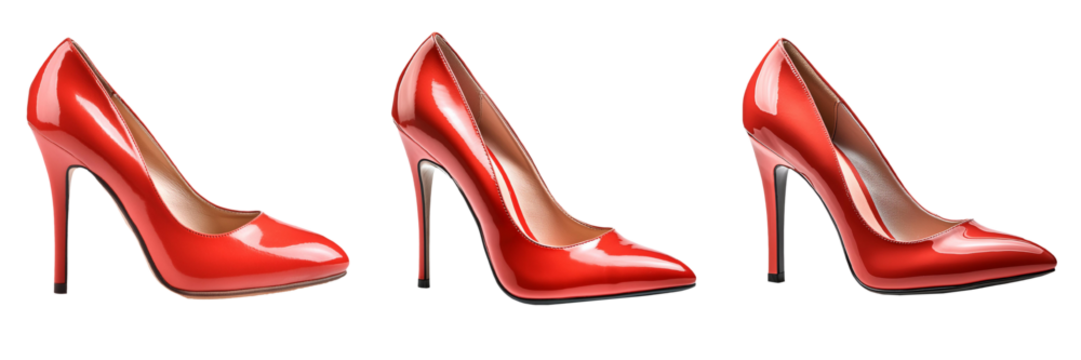 red high heel shoes isolated on transparent background