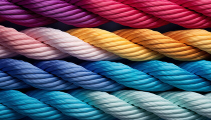 Obraz premium A colorful rope with a rainbow of colors