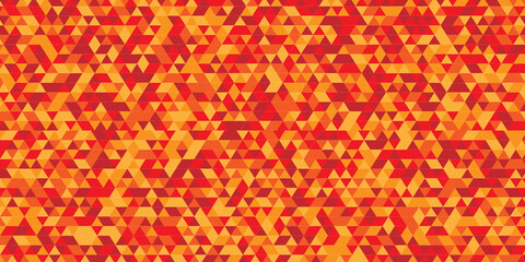 Orange and red square triangle tiles pattern mosaic background. Modern seamless geometric low poly...