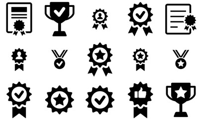 Set Of Linear Award Icons Web Header Banner Design Containing Star,Mark,Award,Prize,Check Set Vector Flat Line Icons