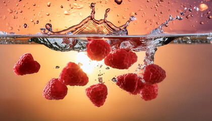 Maliny wpadające do wody