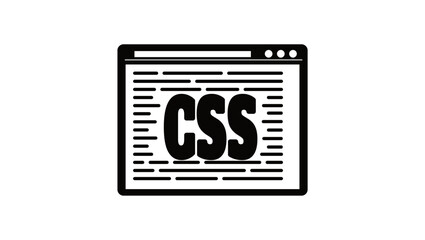 CSS emblem, black isolated silhouette