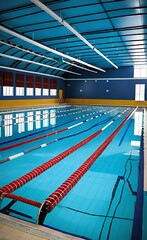 Indoor swimming pool arena for professional sport.
