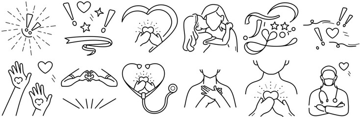 Set Of Linear Thank You Icons Collection Isolated Silhouette Solid Icons Including Gratefulness,Gratitude,Thank-You,Thanksgiving,Thankfulness Outline Icons Collection. Simple Vector Illustration