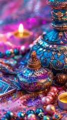 Vibrant traditional eastern ornaments and decorations