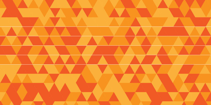 Orange and red square triangle tiles pattern mosaic background. Modern seamless geometric low poly pattern background with lines Geometric print composed of triangles.