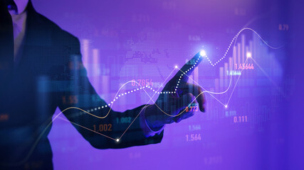 Financial marketing graph,business increase, profit,goal,grow,analysis, development and...