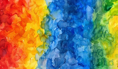 Colorful watercolor background with vibrant rainbow hues