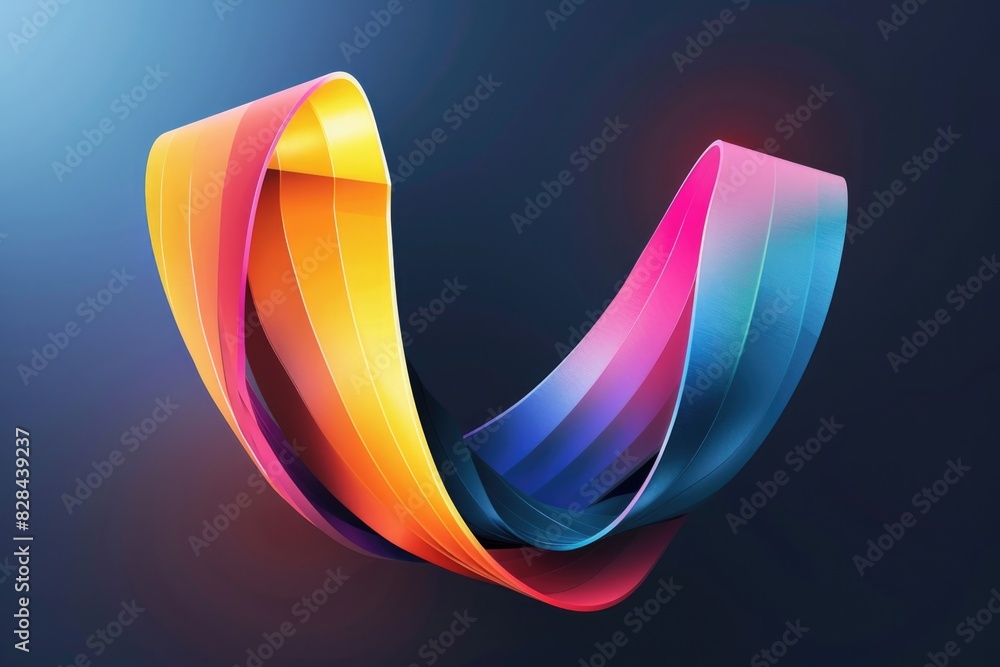 Poster Close up of a vibrant and curved object, perfect for various design projects