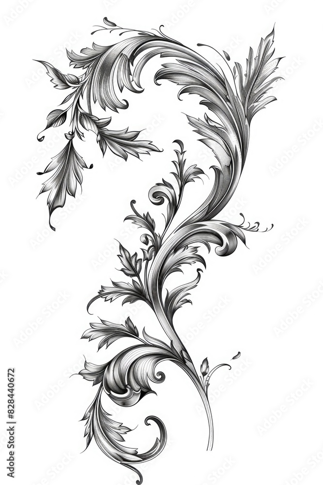 Poster simple black and white drawing of a flower, suitable for various design projects