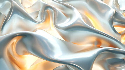 Fototapeta premium Elegant satin fabric with golden highlights