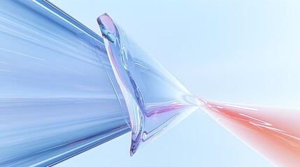 Elegant abstract fluid design in blue and pink tones
