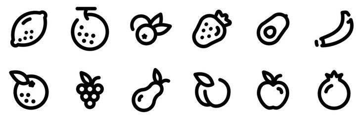 Mega Set Of Vector Fruits Isolated Silhouette Solid Icons With Fruit,Juice,Berry,Berries,Ripe Vector Icons Illustration Collection