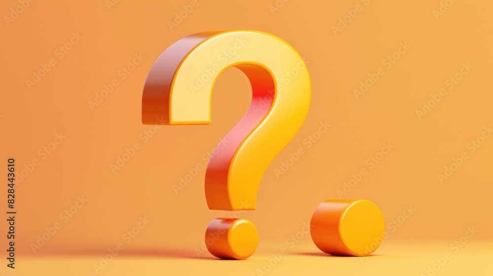 Poster yellow question mark on a yellow background. suitable for educational or design concepts