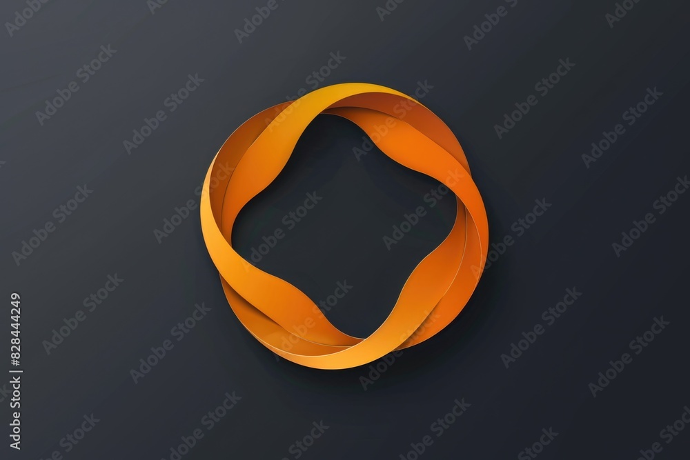 Poster close up of a yellow ribbon on a black background. ideal for graphic design projects