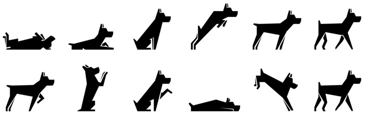 Set Of Linear Dog Training Obedience School Icons Web Header Banner Design Containing Dog-Obedience-School,Command,Puppy-Training,Dog-Training,Service-Dog Infographic Simple Vector Illustration Logo