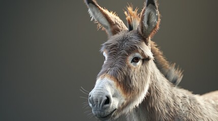 Fototapeta premium A close-up shot of a donkey looking at the camera. Suitable for various projects