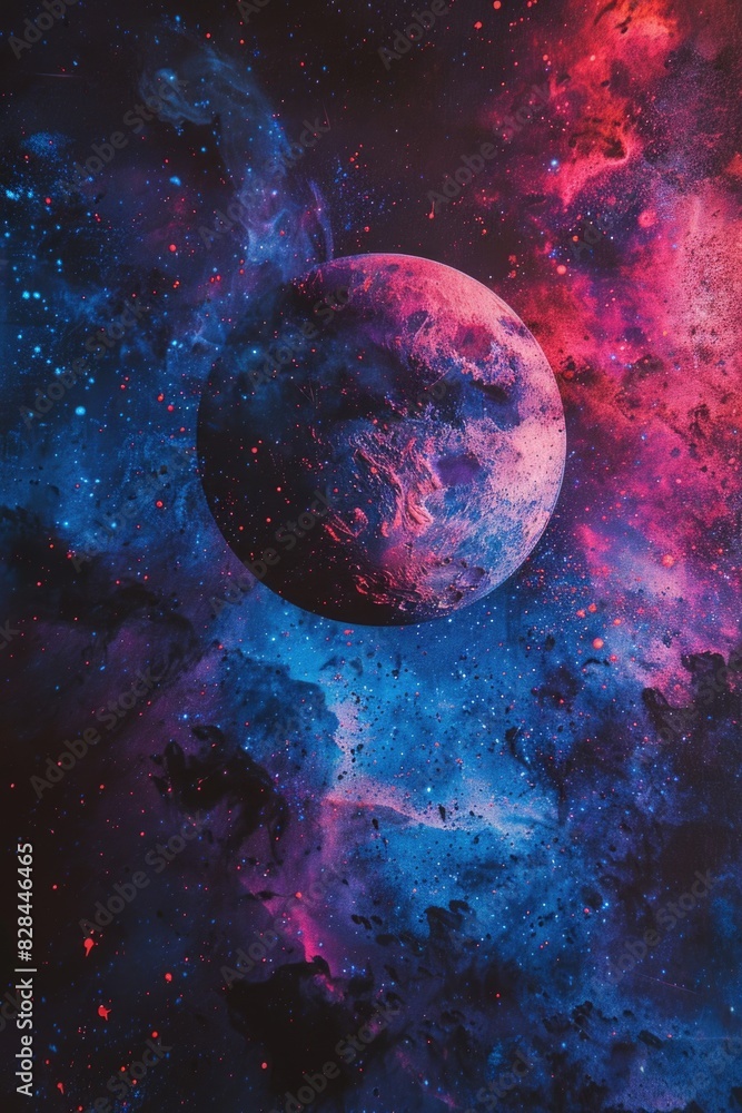 Poster A mesmerizing view of planets and stars in space. Perfect for sci-fi and educational projects